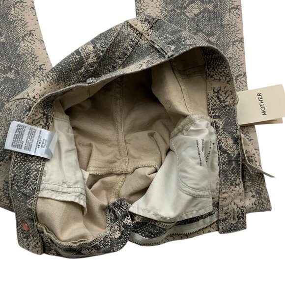 Mother The Hustler Flood Jean Boa Babe 24 Snake Print High Rise NEW - Picture 6 of 14